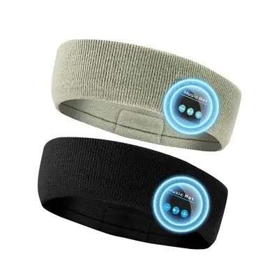 Black Bluetooth 5.4 Headband Music Call Sports Wear