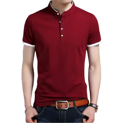 Men Navy Slim Fit Combed Cotton T-Shirt