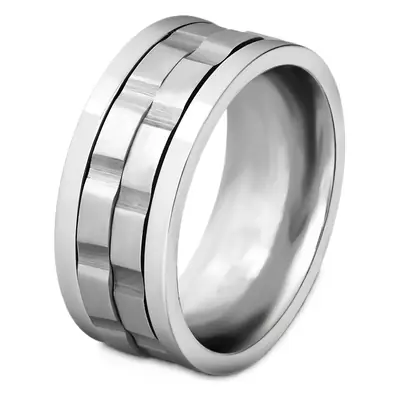 9mm Rotatable Gear Ring Titanium Stainless Steel Men Women