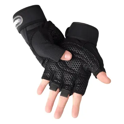 Half Finger Fitness Gloves Black Weightlifting Cycling