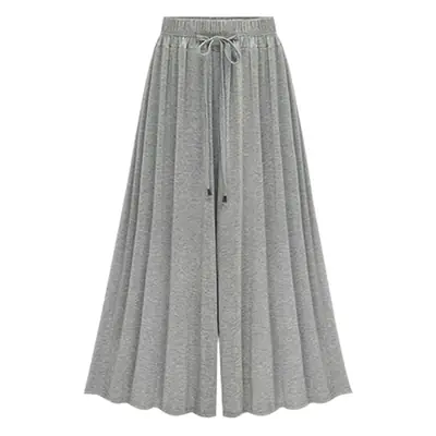 Women Wide Leg Pants Grey Summer High Waist