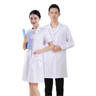 Men White Lab Coat Long Sleeve Thick Cotton