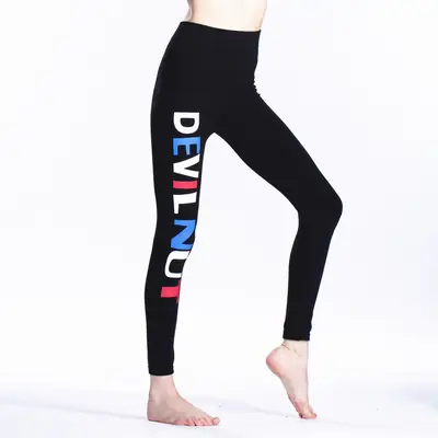 Devil's Eye Yoga Sports Pants Black with Color Print