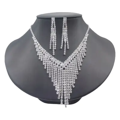 Diamond Silver Earrings for Bridal Wear