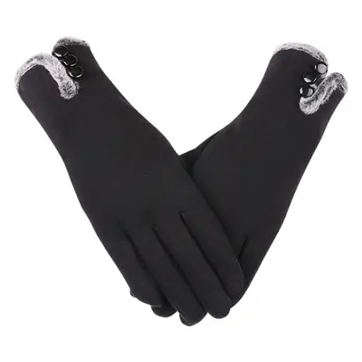 Women's Winter Velvet Touchscreen Gloves Brown