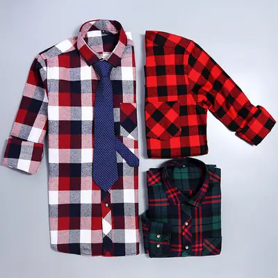 Men's Cross-Brand Plaid Long Sleeve Shirt Large