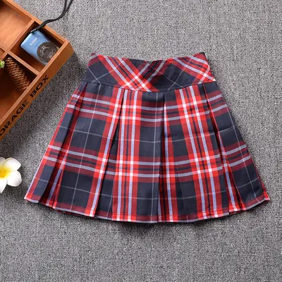 Japanese Plaid Skirt Macaron Lining Pants Red Black