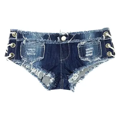 White Fringed Denim Shorts for Women Low Waist Summer