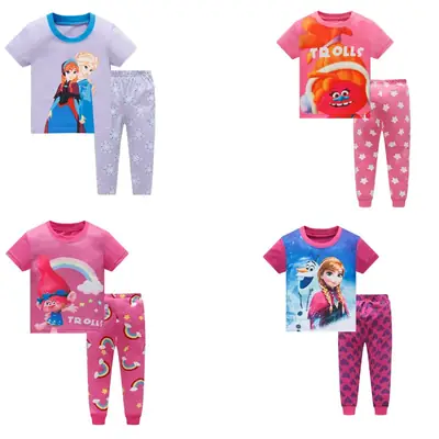 Pink Cartoon Baby Pajamas Set for Girls 6-Pack