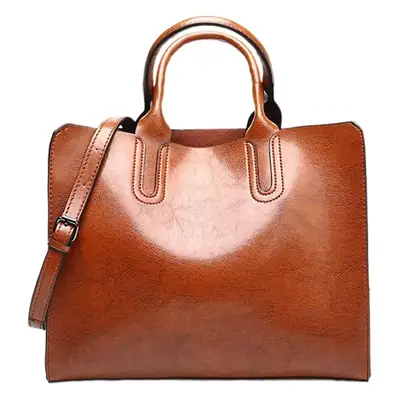 Black Leather Tote Bag for Women 2025
