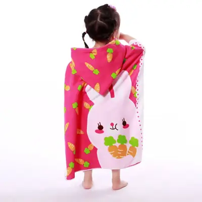 Baby Bath Towel Cartoon Mermaid Hooded Quick-Drying