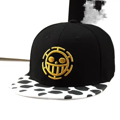 Men's Black Korean One Piece Trafalgar Garolao Cap