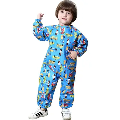 Baby Overalls Blue Cartoon Waterproof Kids Play Suit