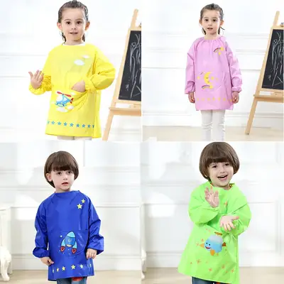 Children's Waterproof Cartoon Overalls Set of 4