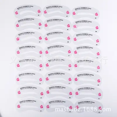 Cross-Border Eyebrow Repair Cards 24 Pcs Pink Floral