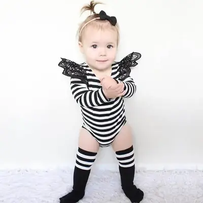 Pink Lace Long-Sleeve Baby Romper Set