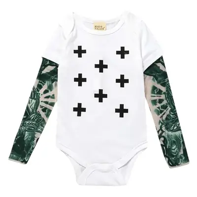 Baby Christmas Arm Tattoo Two-Piece Cotton Romper