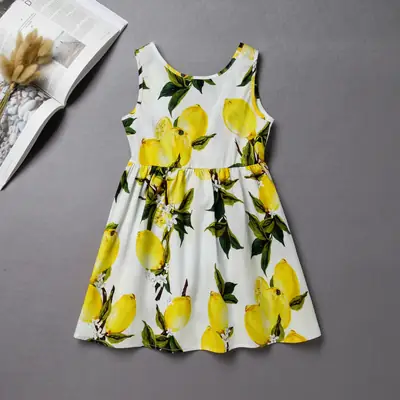 Girls Sleeveless Floral Dress Small Medium