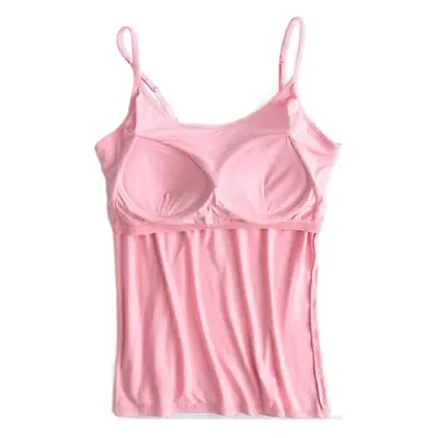 White Camisole with Breast Pads for Women
