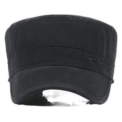 Men's Brown Star Embroidered Baseball Cap Spring Autumn Military Style