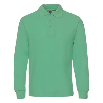 Men's Blue Long Sleeve Polo Shirt Cotton Work