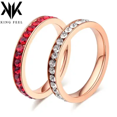 Rose Gold Red Diamond Ring for Women