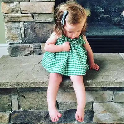 Green Plaid Camisole + Red Triangle Shorts for Girls