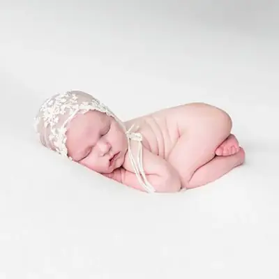 White Lace Baby Photography Hat for Newborns