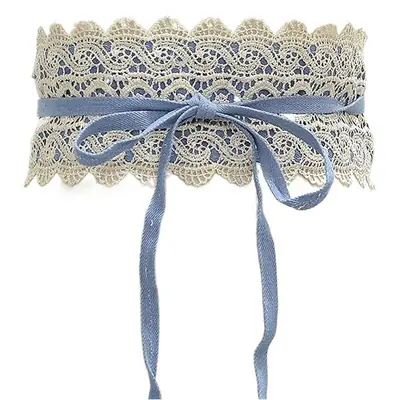 Black Lace Wide Girdle Belt for Women