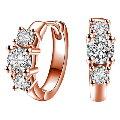K-Style Diamond Earrings Single Row Zircon Silver