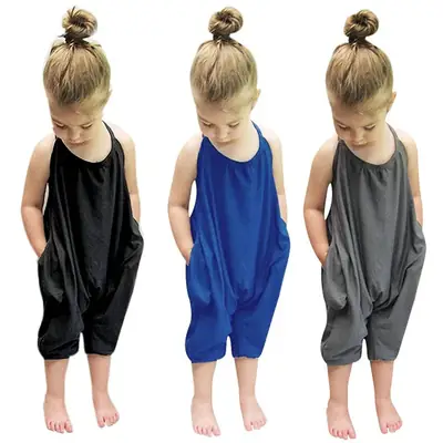 Girls Harem Pants Black Elastic Waist Casual Fit