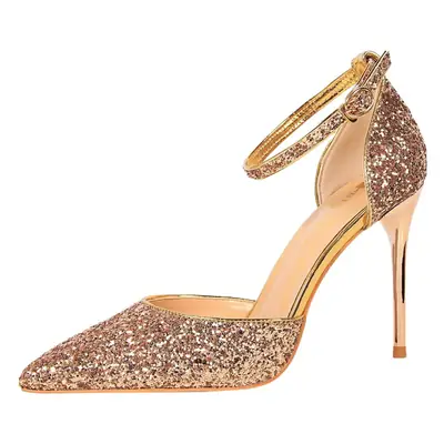 Gold Glitter High Heels for Women