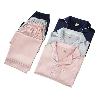 Girls Pajama Set White Silk Spring Autumn Lightweight