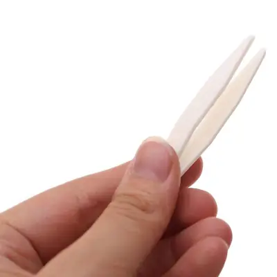 Double Eyelid Tweezers White Plastic Non-Slip Mask Clip