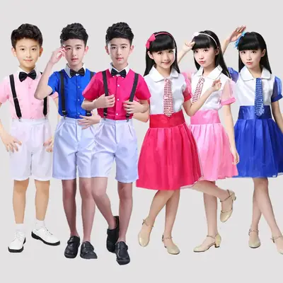 New Year's Children Chorus Suspender Pants Pink White