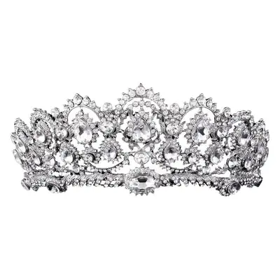 White Rose Crown Tiara for Bridal & Photo Wear