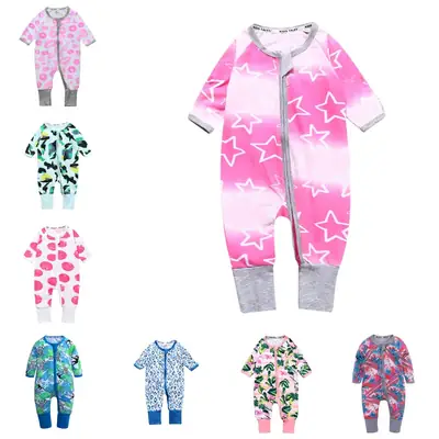 Pink Star Print New Baby Jumpsuit Cotton Romper