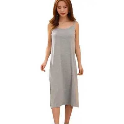Women Summer Nightgown Petticoat Round Neck Bottoming Skirt