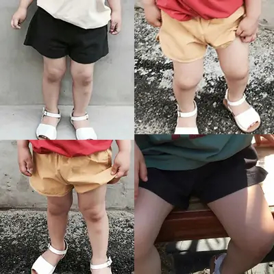 Kids Cotton Shorts Black Casual Summer 2025