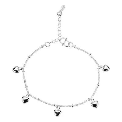 Silver Heart-Shaped Bracelet for Women