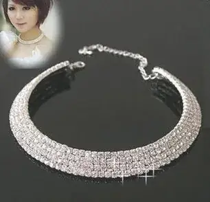European Diamond Necklace for Women Wedding Clavicle Multi Layer