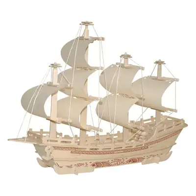 DIY Wooden Ancient Sailing Ship Toy for Kids