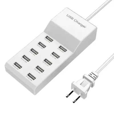 50W Multi-Port USB Charger for Apple & Xiaomi Direct Charging