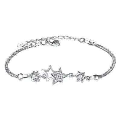 Women's Five-Pointed Star Bracelet with Crystal Zirconium