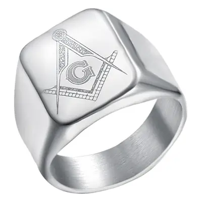 European & American Retro Men's Masonic Titanium Steel Ring
