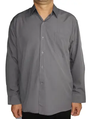 Men's Long Sleeve Checkered Cotton Shirt Blue White