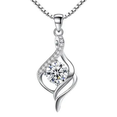 Korean Style Purple Gemstone Pendant Necklace for Women