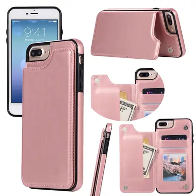 Blue Leather 3-D Crazy Horse Mobile Phone Case with Card Holder