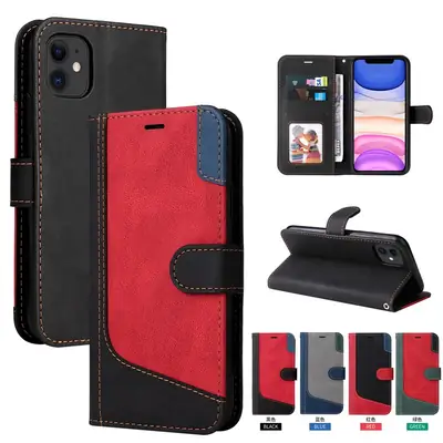 Three-Color Spliced iPhone Case with Wrist Strap