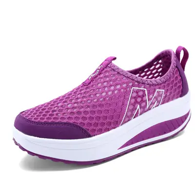Women's Black Pink Rocking Shoes Thick Sole Platform